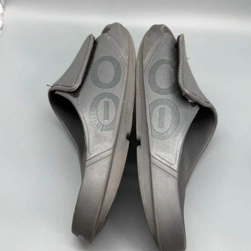 OOFOS OOahh Sport Flex Men 14 Slate Gray Slides Sandals Slip-On Open Toe Comfort